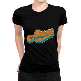 Retro Vintage 70S Seventies Miami Florida Text Women T-shirt | Mazezy
