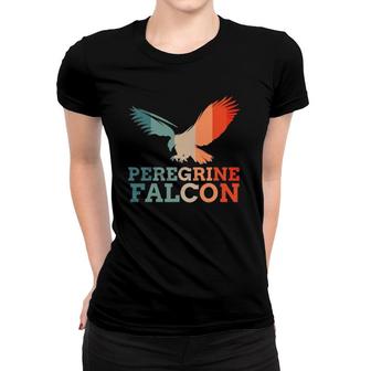 Retro Vintage Peregrine Falcon Bird Silhouette Sunset Women T-shirt | Mazezy