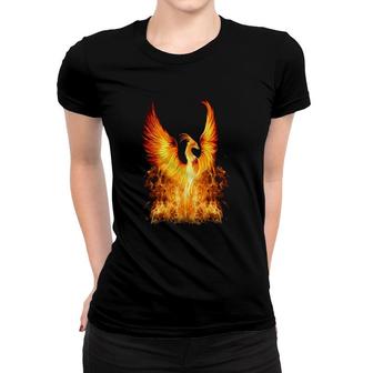 Rising Phoenix Fire Fenix Inspiration Motivation Gift Women T-shirt | Mazezy