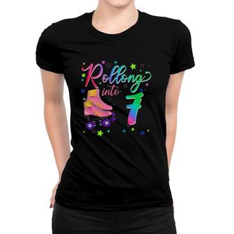Rolling Into 7 Years Old Birthday Roller Skate Women T-shirt | Mazezy