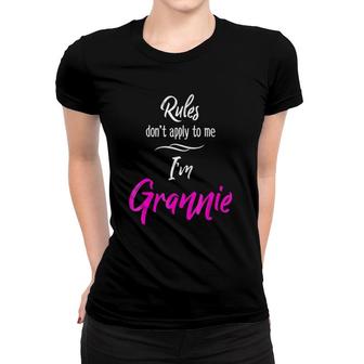 Rules Don't Apply To Me I'm Grannie Grandmother Tee Women T-shirt | Mazezy