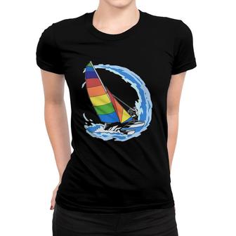 Sailing Gift Print Retro Sailor And Ocean Sailboat Women T-shirt | Mazezy