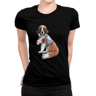 Saint Bernard I Love Mom Tattoo Dog Funny Mother's Day Women T-shirt | Mazezy UK