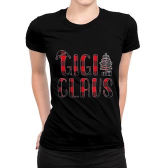 Santa Gigi Red Plaid Claus Merry Christmas Classic Women T-shirt | Mazezy