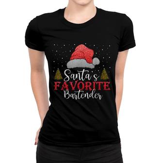 Santas Favorite Bartender Women T-shirt | Mazezy AU