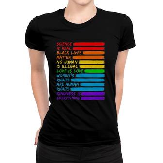 Science Is Real Black Lives Matter Lgbt Rainbow Flag Women T-shirt | Mazezy DE