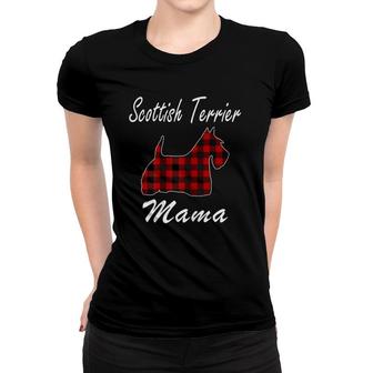 Scottish Terrier Gift, Scottish Terrier Mama Plaid Women T-shirt | Mazezy