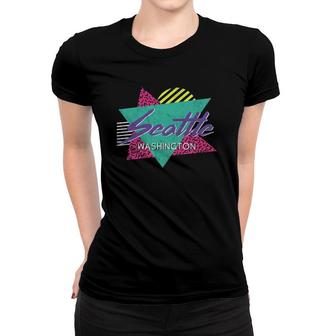 Seattle Washington Vintage Retro Gift 80S Or 90S Women T-shirt | Mazezy