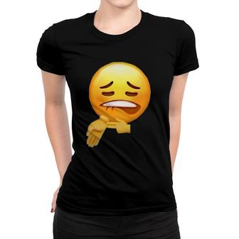 Sheesh Face Meme Biting Lip And Pointing At Arm Women T-shirt | Mazezy