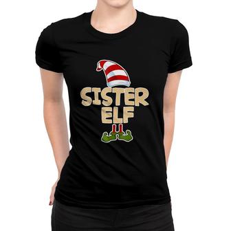 Sister Elf Funny Merry Christmas Costume Gif Women T-shirt | Mazezy