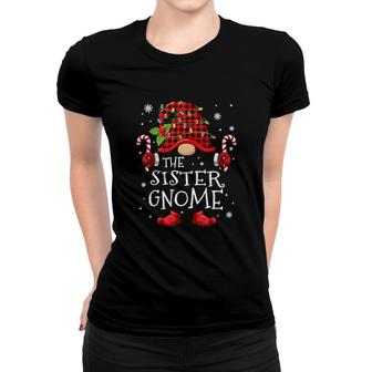 Sister Gnome Buffalo Plaid Christmas Tree Family Xmas Women T-shirt | Mazezy