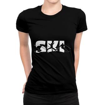 Ski Skiing Skier Graphic Women T-shirt | Mazezy