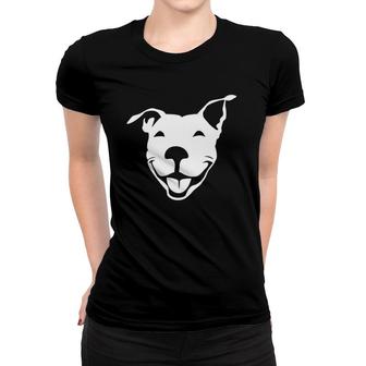 Smiling American Pit Bull Terrier Nickerstickers Women T-shirt | Mazezy