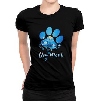 Snow Paw Dog Mom Christmas Women T-shirt | Mazezy