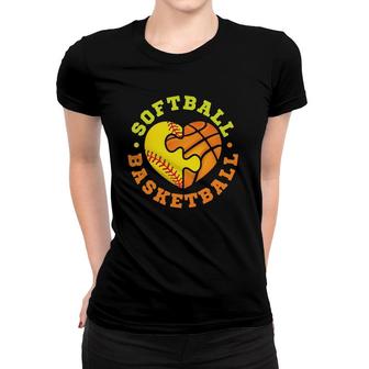 Softball Basketball Sport Lover Women T-shirt | Mazezy