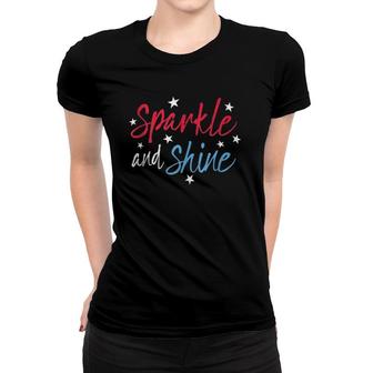 Sparkle And Shine Red White Blue Cute 4Th Of July Top Women T-shirt | Mazezy UK