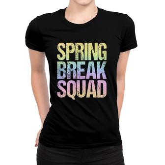 Spring Break Squad Pastel Rainbow Vintage Graphic Women T-shirt | Mazezy