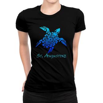 St Augustine, Florida Vintage Tribal Sea Turtle Vacation Women T-shirt | Mazezy