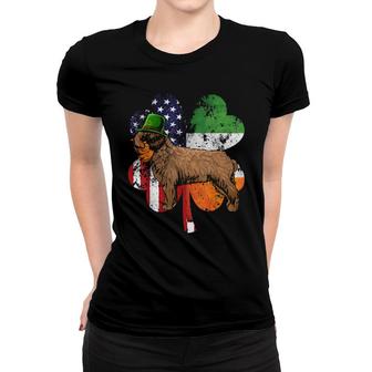 St Patricks Day Irish American Flag Spanish Water Dog Women T-shirt | Mazezy