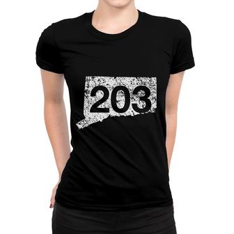 Stamford Bridgeport Area Code 203 Connecticut Gift Women T-shirt | Mazezy
