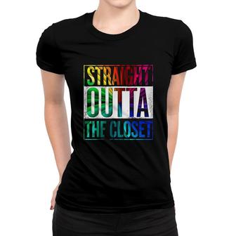 Straight Outta The Closet Lgbt Gay Pride Women T-shirt | Mazezy