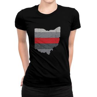Striped State Of Ohio Women T-shirt | Mazezy