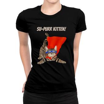 Su-Purr Kitten - Cute Superhero Cat Women T-shirt | Mazezy
