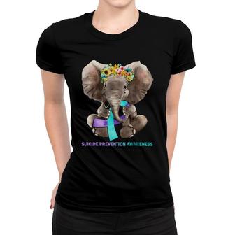 Suicide Prevention Awareness Elephant Tshirts Women T-shirt - Thegiftio UK