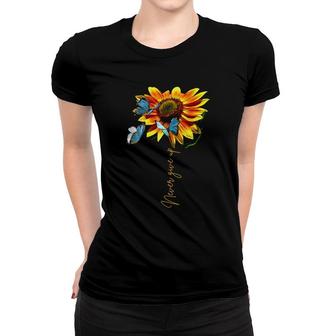 Sunflower Never Give Up Multiple Sclerosis Butterflies Women T-shirt | Mazezy
