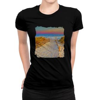 Sunset Sands Cape Cod Beach Women T-shirt | Mazezy