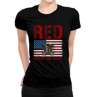 Support Our Troops - Soldier Veteran Red Friday Military Women T-shirt | Mazezy