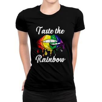 Taste The Rainbow Lips Mouth Lgbt Gay Lesbian Pride Csd Bi Women T-shirt | Mazezy