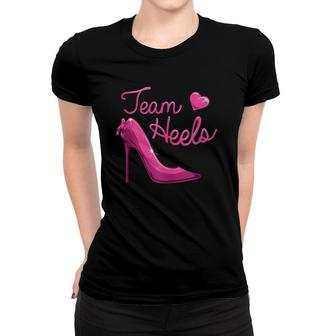 Team Heels Girl Gender Reveal Family Party Women T-shirt | Mazezy