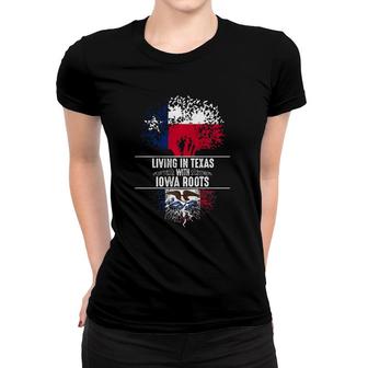 Texas Home Iowa Roots State Tree Flag Gift Women T-shirt | Mazezy