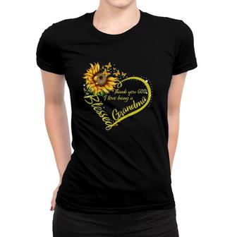 Thank You God I Love Being A Grandma Sunflower Women T-shirt | Mazezy