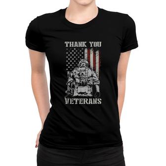 Thank You Veterans Combat Boots Veteran Day American Flag Women T-shirt | Mazezy