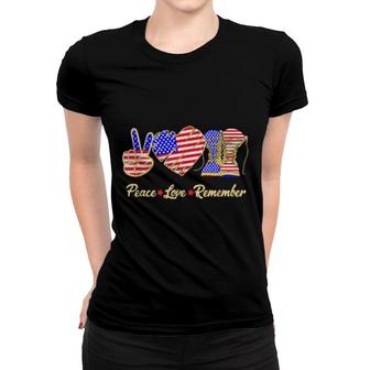 Thank You Veterans Day American Flag Heart Military Army Women T-shirt | Mazezy