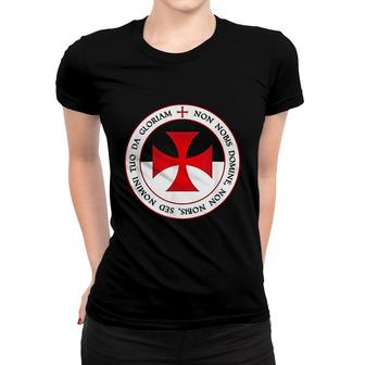 The Knights Templar Cross Christian Crusader Motto Gift Women T-shirt | Mazezy