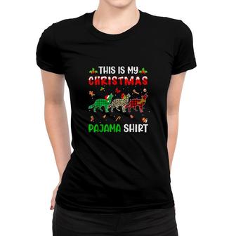 This Is My Christmas Pajama Coyote Xmas Tree Animals Women T-shirt | Mazezy