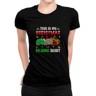This Is My Christmas Pajama Hedgehog Xmas Tree Animals Women T-shirt | Mazezy