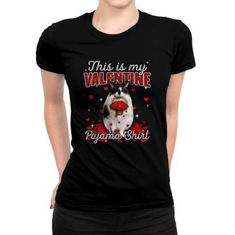 This Is My Valentine Pajama Ragamuffin Cat Women T-shirt | Mazezy