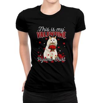 This Is My Valentine Pajama Turkish Van Cat Women T-shirt | Mazezy