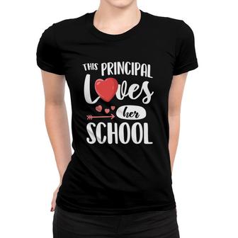 This Teacher Loves Her School Teacher Gift Valentine Day Women T-shirt | Mazezy