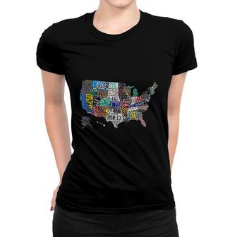 Us American United States Map Women T-shirt | Mazezy