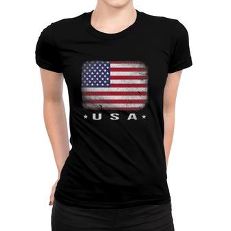 Usa American Flag 4Th July Fourth Red White Blue Star Stripe Women T-shirt