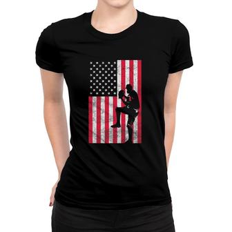 Usa American Flag Baseball Red White Blue 4Th Of July Top Women T-shirt | Mazezy UK