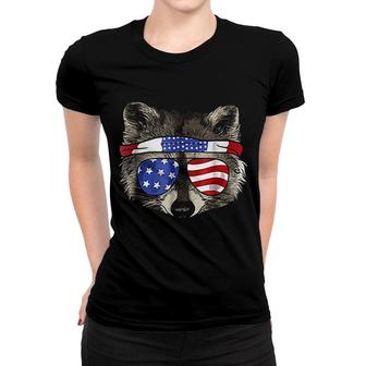 Usa Patriotic Raccoon July 4th Panda Women T-shirt | Mazezy