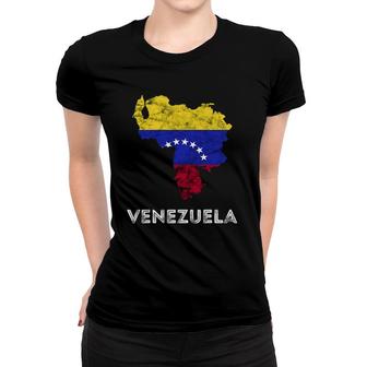 Venezuela Map Venezuelan 7 Stars Flag Roots Travel Trip Women T-shirt | Mazezy