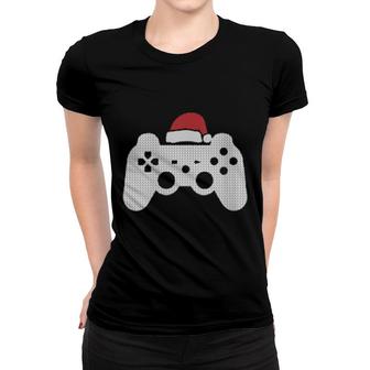Videogame Controller Santa Hat Christmas Gaming Xmas Gamer Women T-shirt | Mazezy
