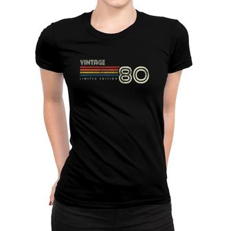 Vintage 1980 Chest Stripe 40Th Birthday Top Women T-shirt | Mazezy